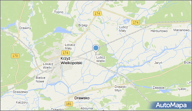 mapa Lubcz Wielki, Lubcz Wielki na mapie Targeo